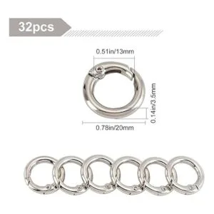 SUNNYCLUE 32 anillas de resorte redondas plateadas_2