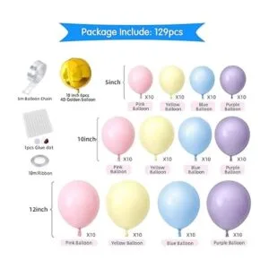 Kit de arco de guirnalda de globos pastel 129 globos de_2