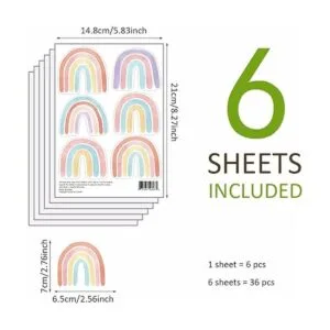 Calcomanías coloridas de pared de arcoíris para ventana de_7