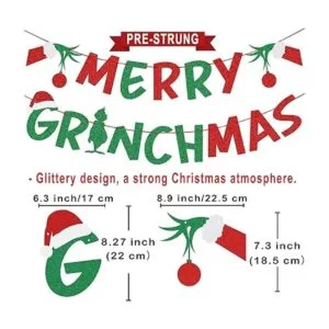 Decoraciones de Navidad Banner de feliz grinchmas_2