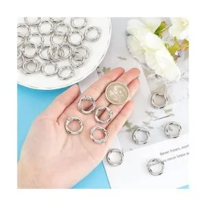 SUNNYCLUE 32 anillas de resorte redondas plateadas_3