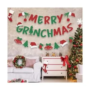 Decoraciones de Navidad Banner de feliz grinchmas_3