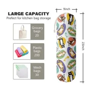 Organizador de bolsas de comestibles con patrón de gato_2