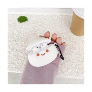 Bonita funda para AirPod con llavero diseño de moño_3