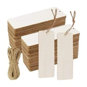 FSWCCK 50 etiquetas de regalo de madera en blanco de 6 x 2_1