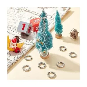 SUNNYCLUE 32 anillas de resorte redondas plateadas_5