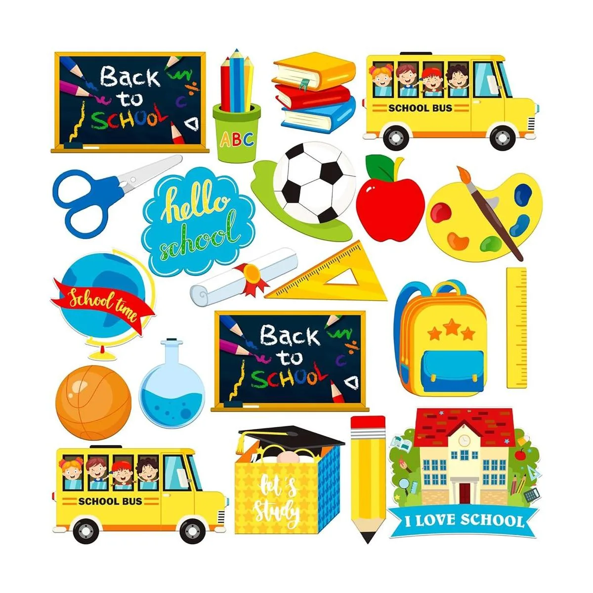 Coloridos accesorios para fotomatón de regreso a la_1