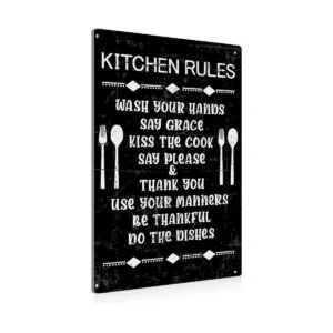 BEASTZHENG Funny Kitchen Reglas Metal Tin Sign Wall Art_1
