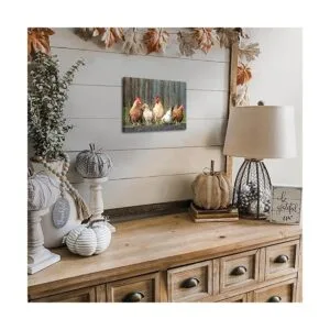 Arte de pared de gallo con fotos de pollo Lienzo_2