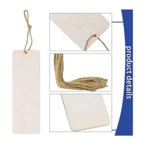 FSWCCK 50 etiquetas de regalo de madera en blanco de 6 x 2_3