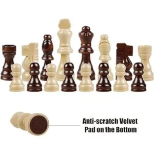 Juegoal Piezas de ajedrez de madera solamente 32 piezas_5