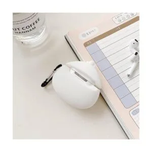 Bonita funda para AirPod con llavero diseño de moño_4