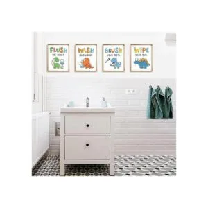 Decoración de baño de dinosaurios con temática de_4