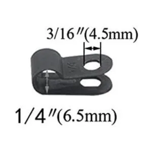 tovot 200 pcs Black Nylon Tornillo Alambre Clips RType_2