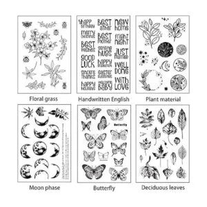 Muulaii 6 hojas de tarjetas de sello de silicona_7