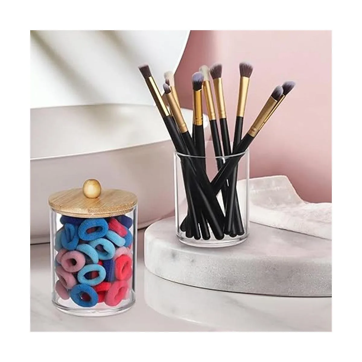 Tbestmax Paquete de 4 soportes Qtip organizador de baño_6