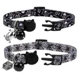 BoomBone Juego de 2 collares de gato de Halloween collar_5