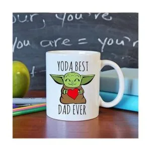 AMRIU Taza de café Baby Yoda Best Dad Ever Lindas tazas_6