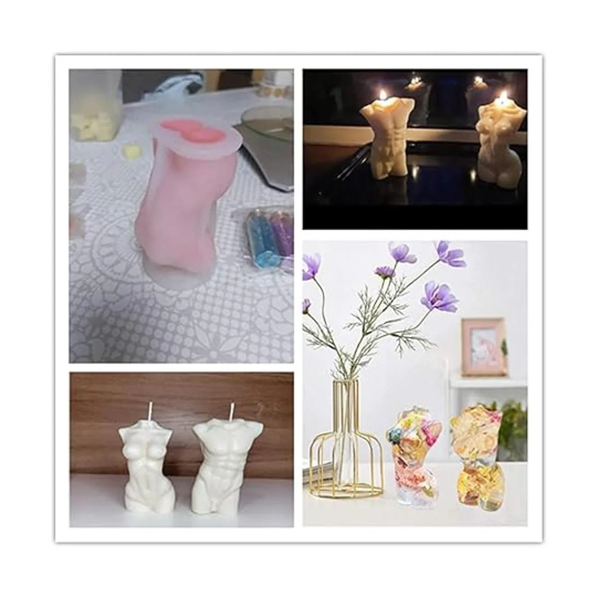 Molde del cuerpo humano del silicón moldes de las velas_6