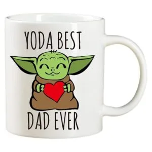 AMRIU Taza de café Baby Yoda Best Dad Ever Lindas tazas_2
