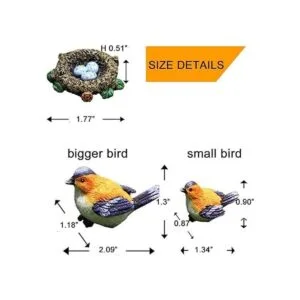 Accesorios de jardín de hadas adornos de pájaros para_6