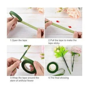 SONGZIMING Kit de arreglo floral con cinta floral verde_3