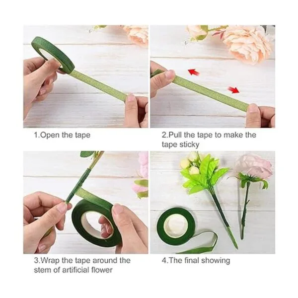 SONGZIMING Kit de arreglo floral con cinta floral verde_3