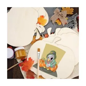 6 piezas de gran tamaño con corte de calabaza de madera_4