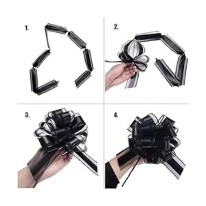 12 lazos de cinta para envolver lazos para cestas de boda_2