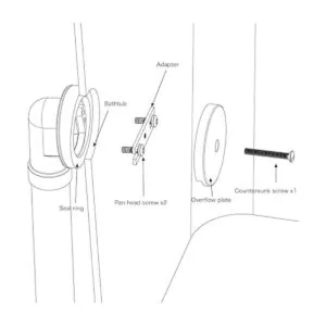 Placa frontal de repuesto para desage de tina cromado_2