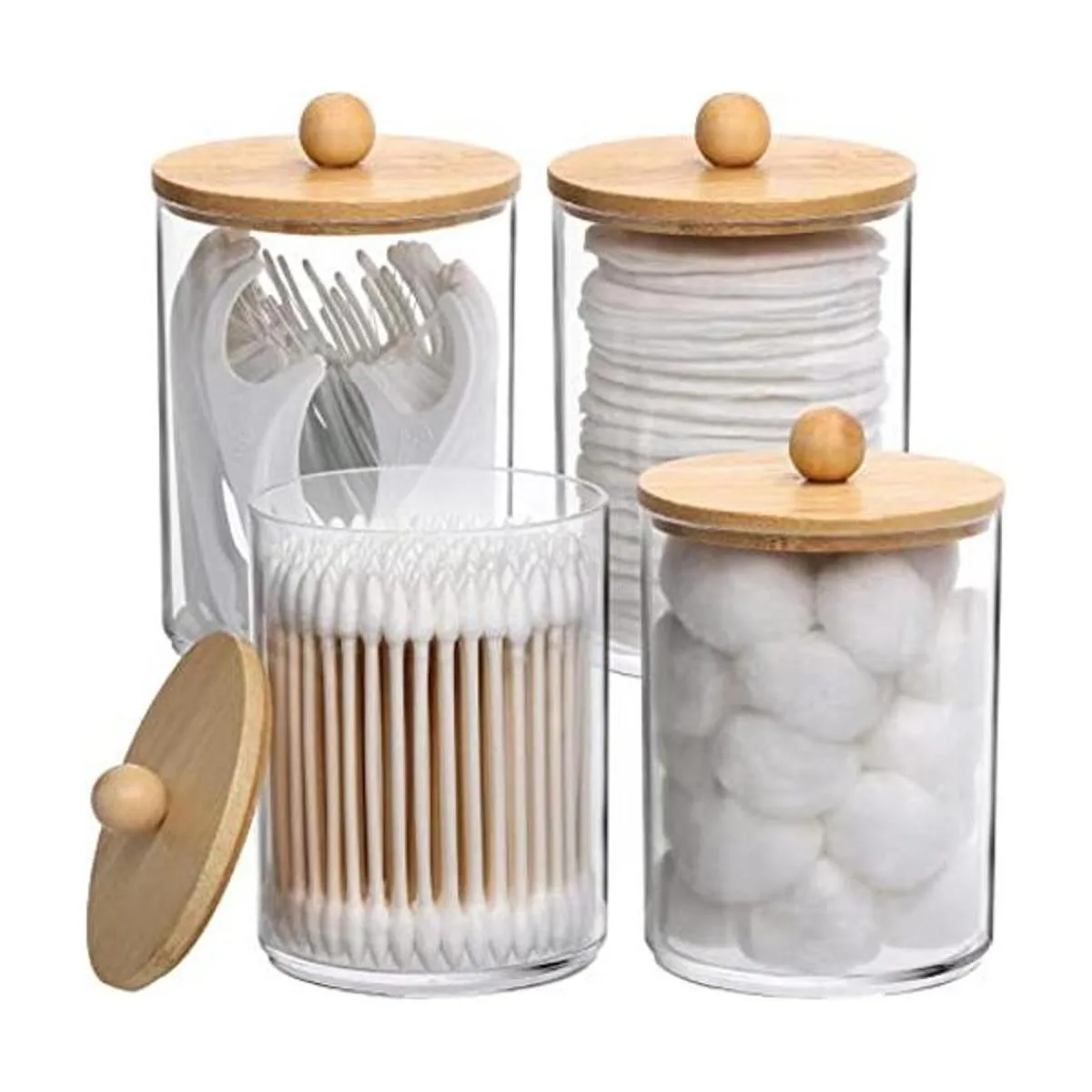 Tbestmax Paquete de 4 soportes Qtip organizador de baño_1