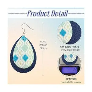 SHUANGART Juego de 194 aretes de piel sintética con_4