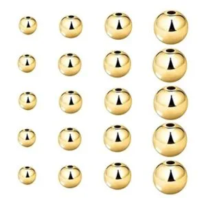 Mezcla de 200 cuentas plateadas en oro de 14 quilates_1