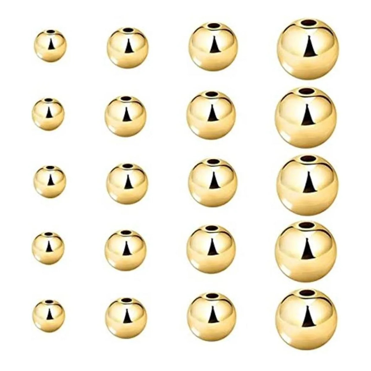 Mezcla de 200 cuentas plateadas en oro de 14 quilates_1