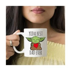 AMRIU Taza de café Baby Yoda Best Dad Ever Lindas tazas_7