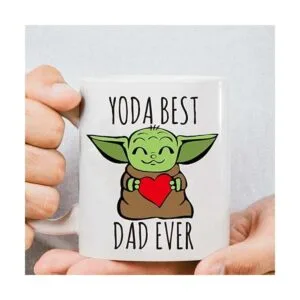 AMRIU Taza de café Baby Yoda Best Dad Ever Lindas tazas_5