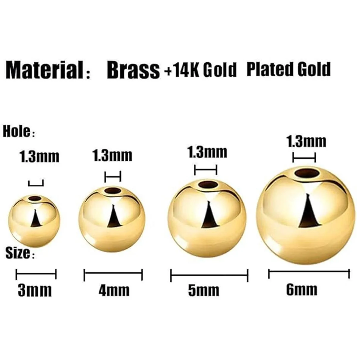 Mezcla de 200 cuentas plateadas en oro de 14 quilates_2