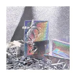 LeZakaa Papel de regalo holográfico plateado mini rollo_4
