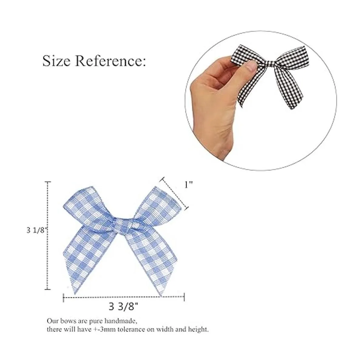 VIVIQUEN Lazo de cinta a cuadros para coser regalo_2