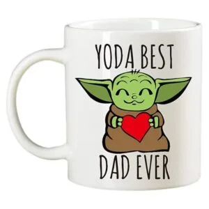 AMRIU Taza de café Baby Yoda Best Dad Ever Lindas tazas_3
