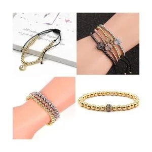 Mezcla de 200 cuentas plateadas en oro de 14 quilates_6