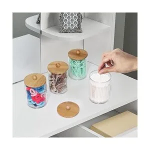 Tbestmax Paquete de 4 soportes Qtip organizador de baño_4