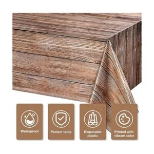 Tatuo Manteles de grano de madera natural manteles de_3