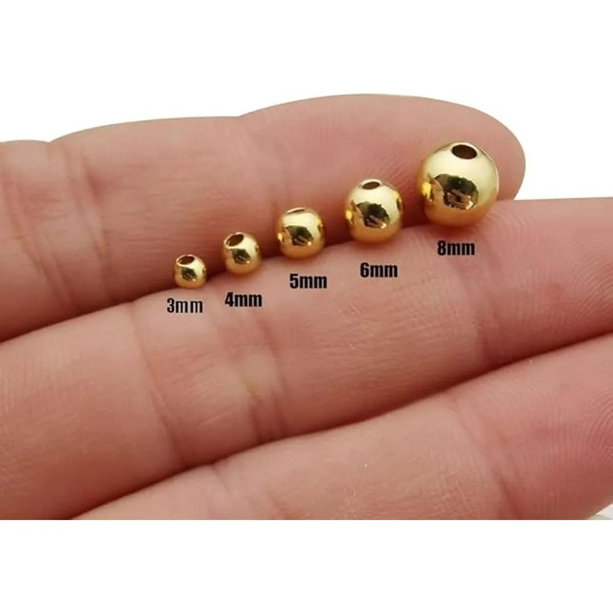 Mezcla de 200 cuentas plateadas en oro de 14 quilates_4