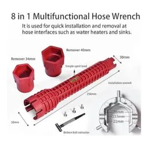 Qiuerte Llave de baño multifuncional 8 en 1 herramienta_2