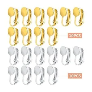 Hmjpng 20 unidades de convertidores de aretes con clip de_2