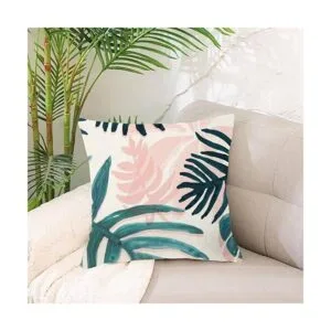 IBILIU Fundas de almohada vintage con hojas de plátano y_4