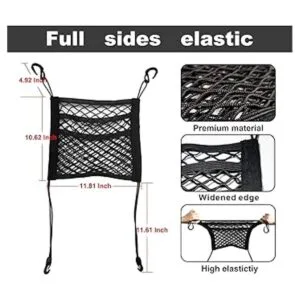 VEHIRIE Organizador de red de malla para sedán entre los_2