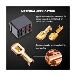 Twidec 200 conectores de pala hembra de 0.248 in_6