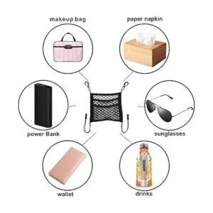 VEHIRIE Organizador de red de malla para sedán entre los_7